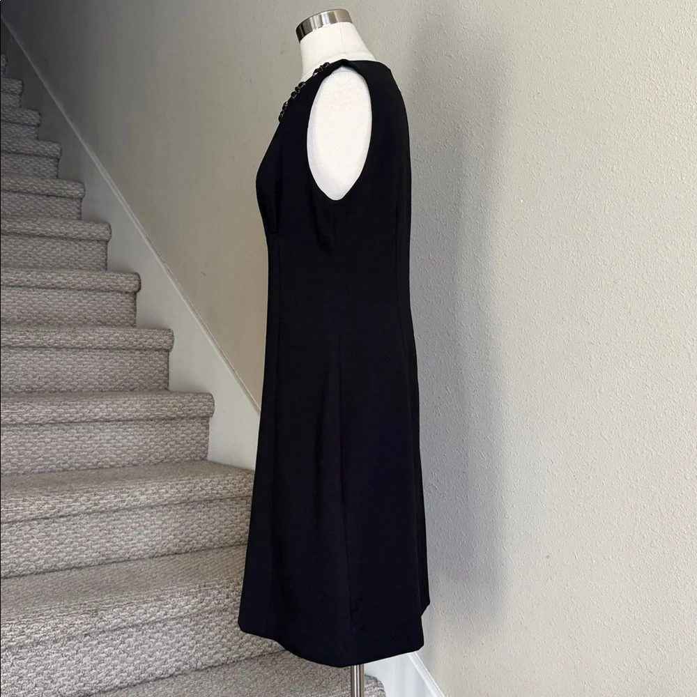 NWOT Kate Spade Sz 12 Diana Black Embellished Crepe Sheath Dress